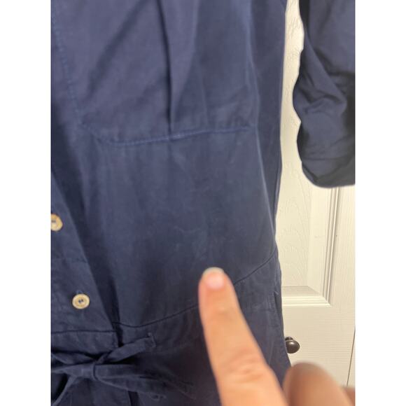 Max Studio Specialty Products XS Tencil Minimalist Short Sleeve Blue Jumpsuit - Picture 6 of 8